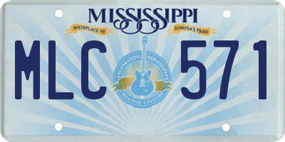 MS license plate MLC571