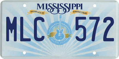 MS license plate MLC572