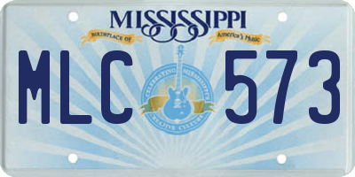 MS license plate MLC573