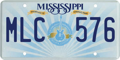 MS license plate MLC576