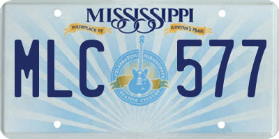MS license plate MLC577