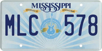 MS license plate MLC578