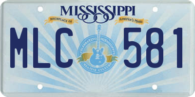 MS license plate MLC581