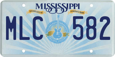 MS license plate MLC582
