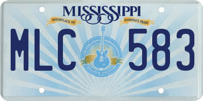MS license plate MLC583