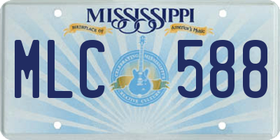 MS license plate MLC588