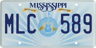 MS license plate MLC589