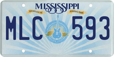 MS license plate MLC593