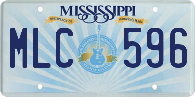 MS license plate MLC596