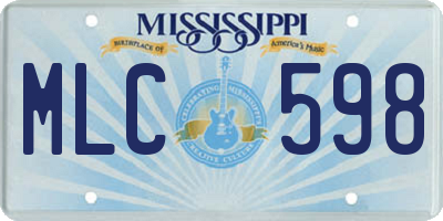 MS license plate MLC598