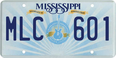 MS license plate MLC601