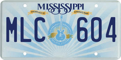 MS license plate MLC604