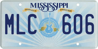 MS license plate MLC606