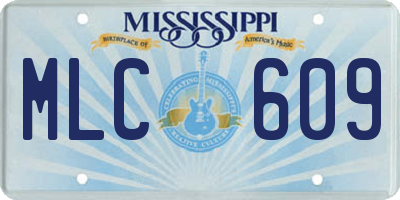 MS license plate MLC609