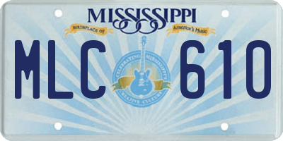 MS license plate MLC610