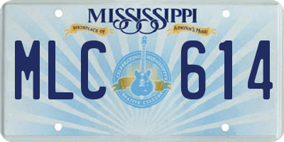 MS license plate MLC614