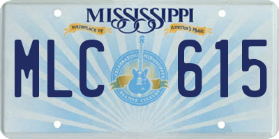MS license plate MLC615