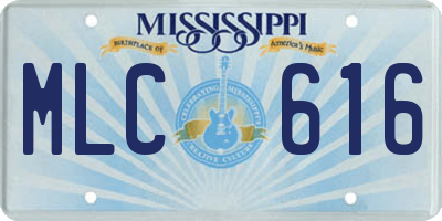 MS license plate MLC616
