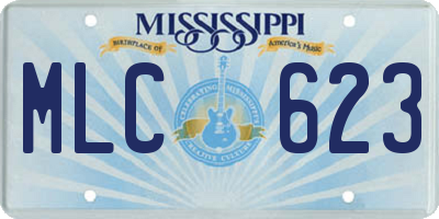 MS license plate MLC623