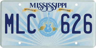 MS license plate MLC626