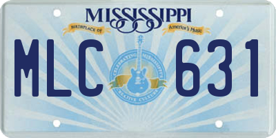 MS license plate MLC631