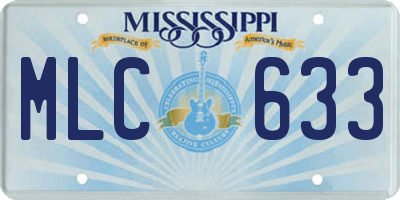 MS license plate MLC633