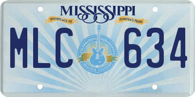 MS license plate MLC634