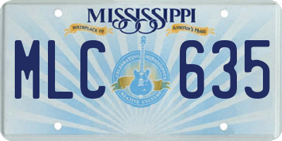 MS license plate MLC635