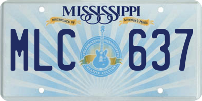 MS license plate MLC637