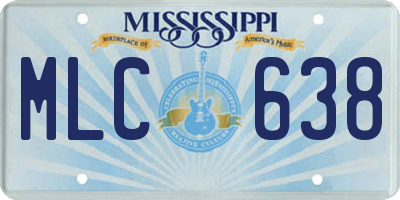MS license plate MLC638