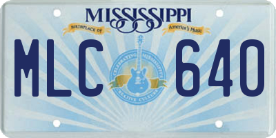 MS license plate MLC640