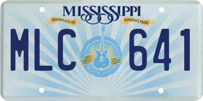 MS license plate MLC641