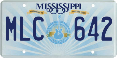 MS license plate MLC642
