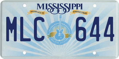 MS license plate MLC644