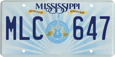 MS license plate MLC647