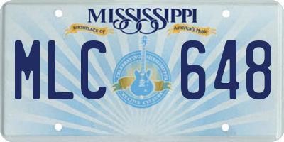 MS license plate MLC648