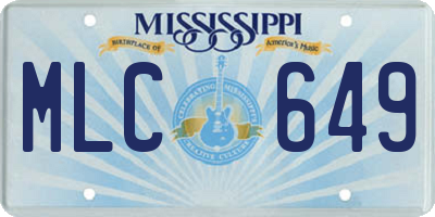 MS license plate MLC649