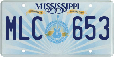 MS license plate MLC653