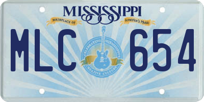 MS license plate MLC654