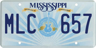 MS license plate MLC657