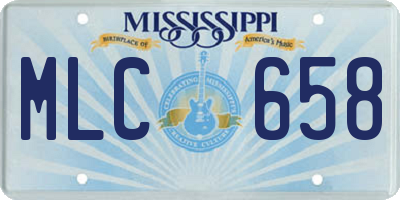 MS license plate MLC658