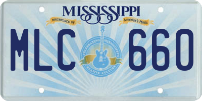 MS license plate MLC660