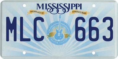 MS license plate MLC663