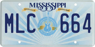 MS license plate MLC664