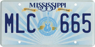 MS license plate MLC665