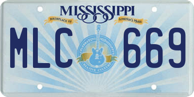 MS license plate MLC669