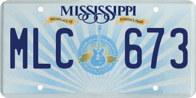 MS license plate MLC673