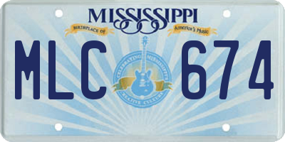 MS license plate MLC674