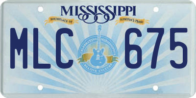 MS license plate MLC675