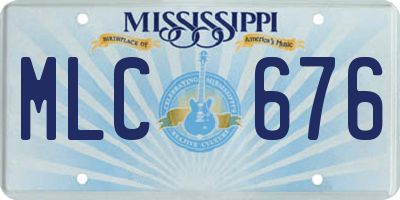 MS license plate MLC676